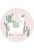 självhäftande rund tapet alpacka rosa och grönt