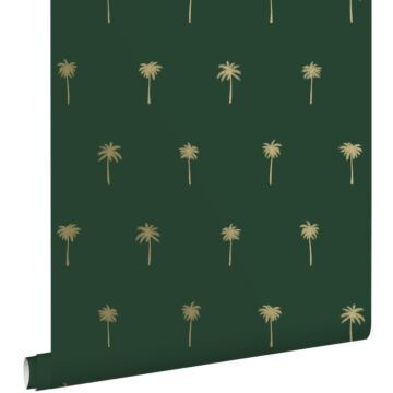 tapet palmer smaragdgrönt och guld