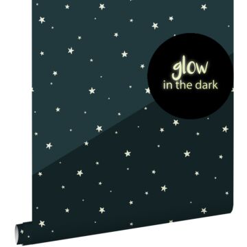 glow-in-the-dark tapet självlysande Stjärnor mörkblått