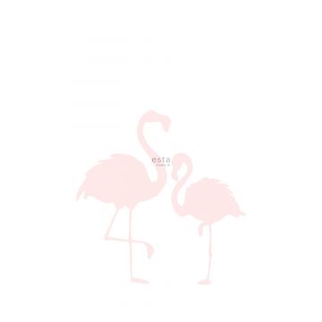 fototapet flamingos mamma med unge ljusrosa och vitt