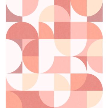 fototapet geometriskt motiv i Bauhaus-stil nyanser av rosa