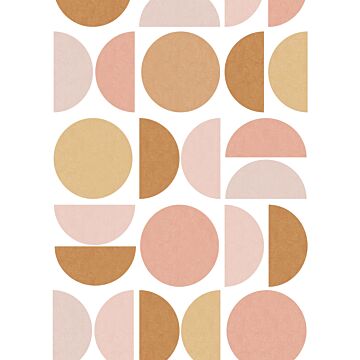 fototapet geometriska mönster milt rosa och beige
